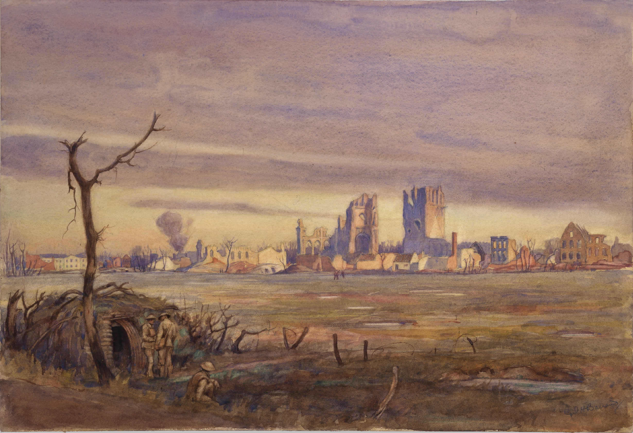 Official Art First Glimpse Of Ypres Canada And The First World War