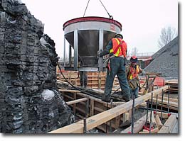 Pouring concrete
Photo credit: Harry Foster, Canadian Museum of Civilization
