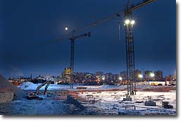 View of the site at night
Photo credit: Harry Foster, Canadian Museum of Civilization
