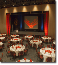 The Barney Danson Theatre in banquet set-up.
© Canadian War Museum, photo Steven Darby, CWM2014-0001-0007-Dm
