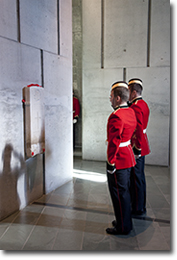 Royal Military College cadets saluting the headstone of the Unknown Soldier, Remembrance Day 2010.
© Canadian War Museum, photo Steven Darby, CWM2011-0055-0131-Dm
