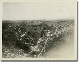 Canadian soldiers in a captured German machine-gun emplacement, Battle of Vimy Ridge, April 1917.
George Metcalf Archival Collection
CWM 19920085-917
O.1164
© Canadian War Museum
