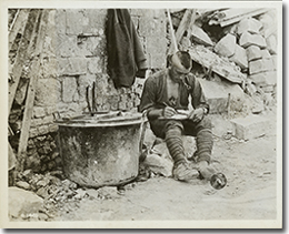 A Canadian soldier writing home, April 1917.
George Metcalf Archival Collection
CWM 19920085-344
O.1460
© Canadian War Museum
