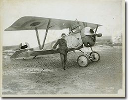 William ‘Billy’ Bishop, V.C., standing next to his plane, August 1917.
George Metcalf Archival Collection
CWM 19920085-655
O.1751
© Canadian War Museum
