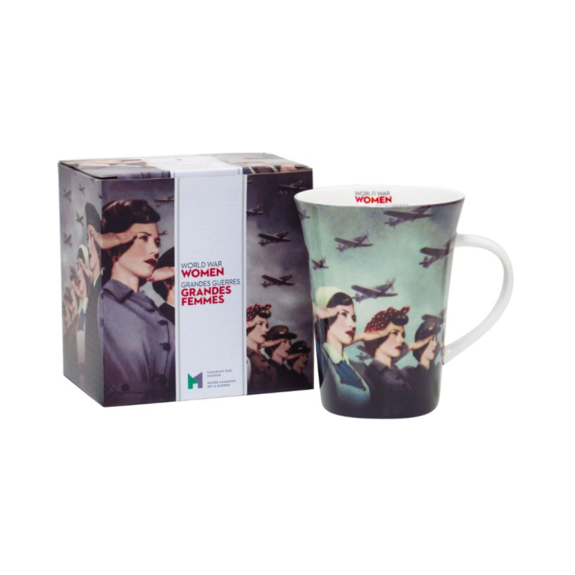 Tasse officielle de l'exposition Grandes Guerres Grandes Femmes du musée canadien de la guerre