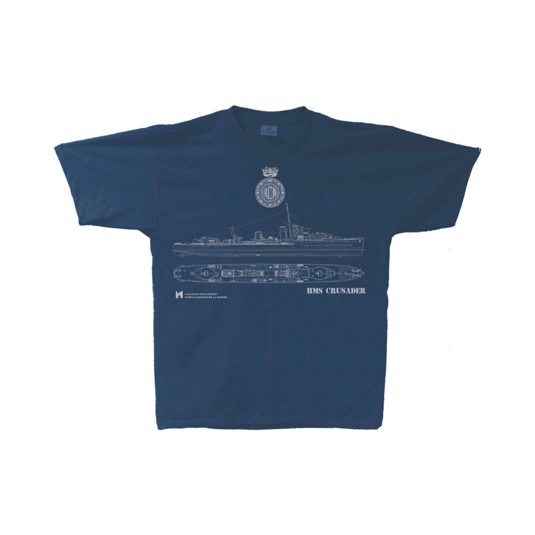 Blue T-shirt Boat HMS Crusader Blue Print – Canadian War Museum