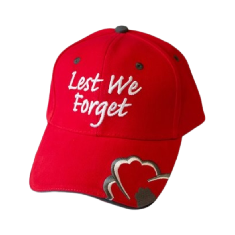 Lest We Forget Red Baseball Cap