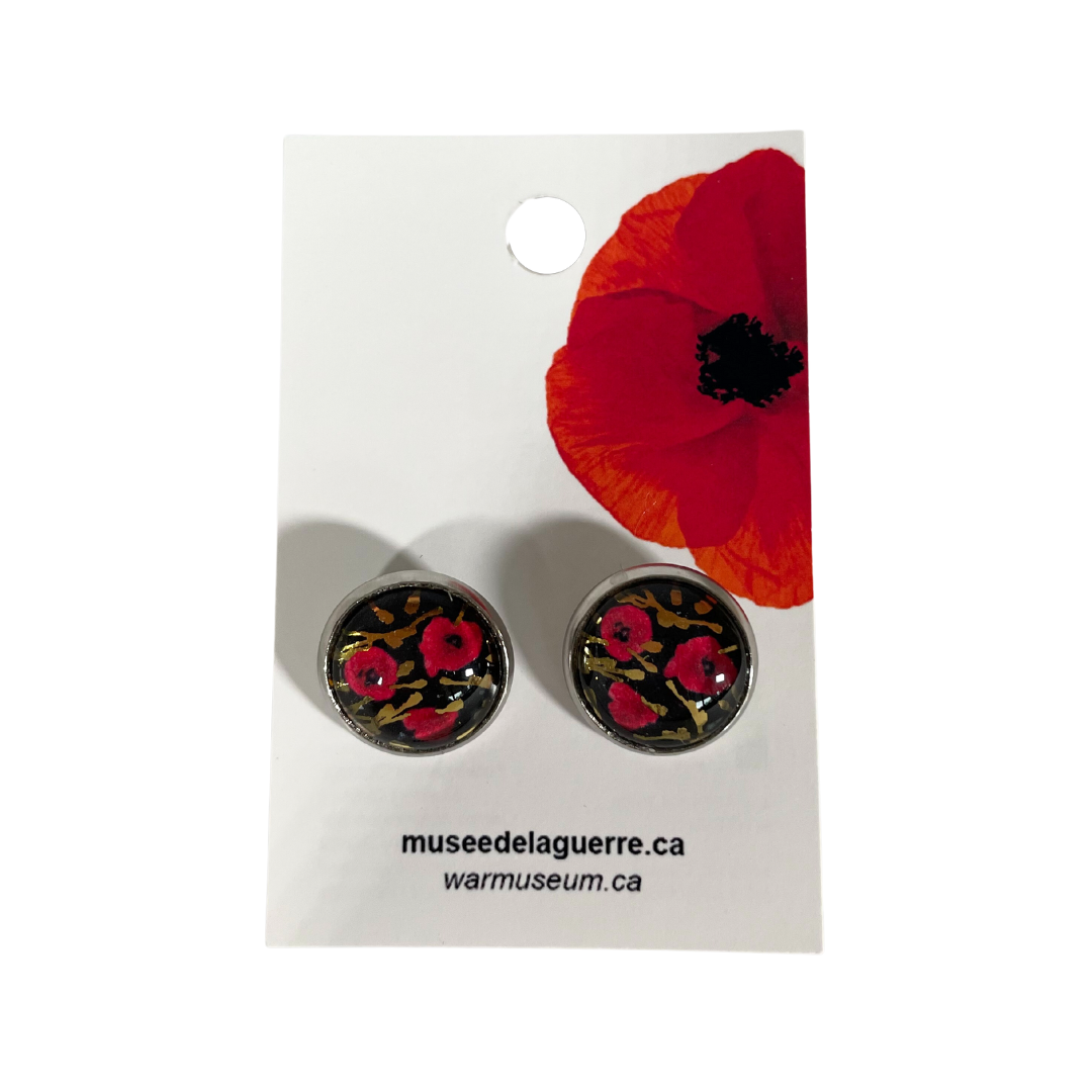 Poppy Glass Stud Earrings Canadian War Museum Boutique