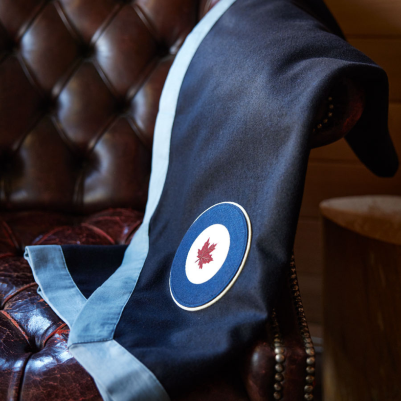 Blue wool blanket with RCAF Logo