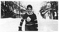 Roch Carrier in Toronto Maple Leaf 
sweater, ca 1947.
