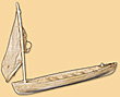 Model Boat with Four Paddles