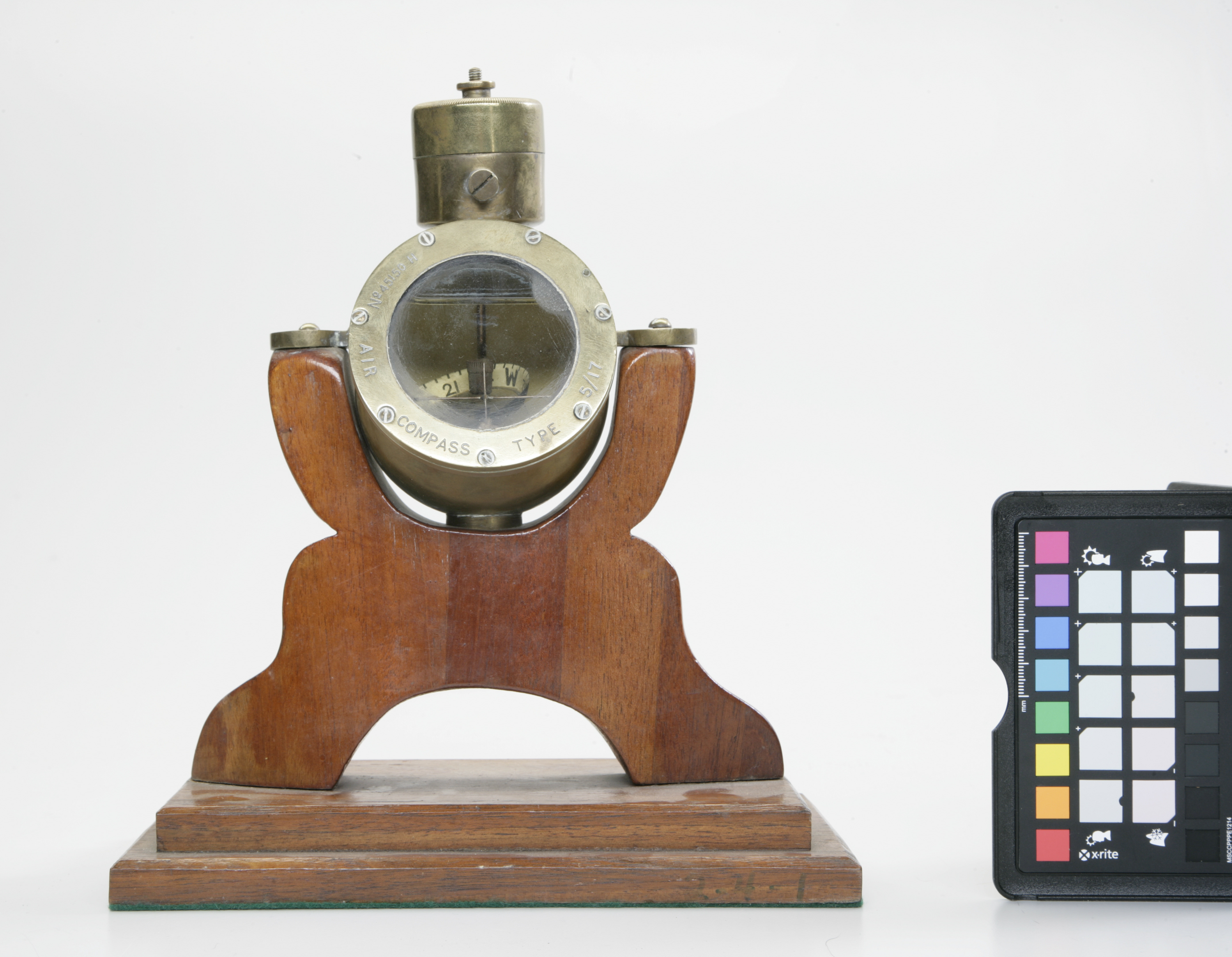 Antiqued Brass Compass and Clock with Hinged Lid – National Archives Store