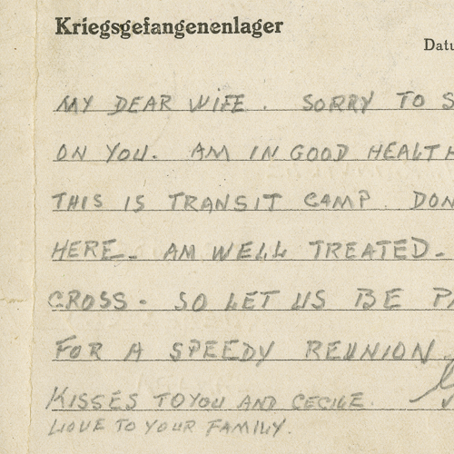 A letter from a solider to his wife.