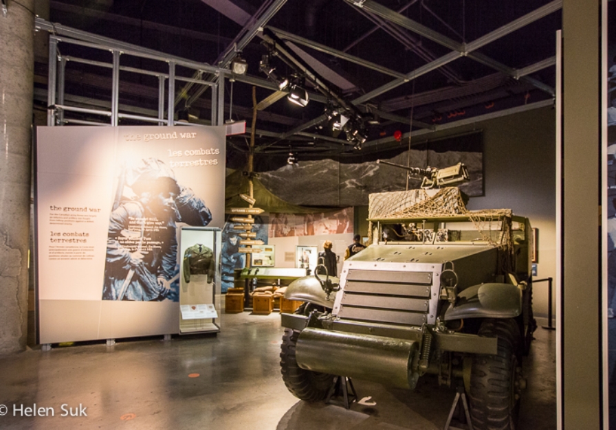 A military vehicle is on display at the Canadian War Museum in Ottawa.