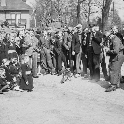 A group of people standing in front of a tank at the Canadian War Museum in Ottawa.