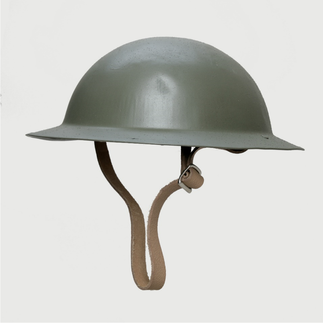 A wwii helmet on a white background.