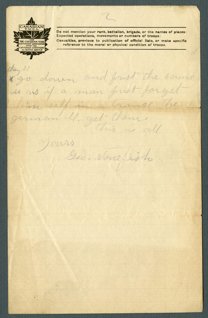 A letter with a handwritten note on it from someone in Ottawa, referencing the Canadian War Museum.