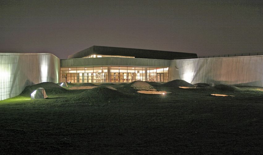 Exterior of the War Museum at night time