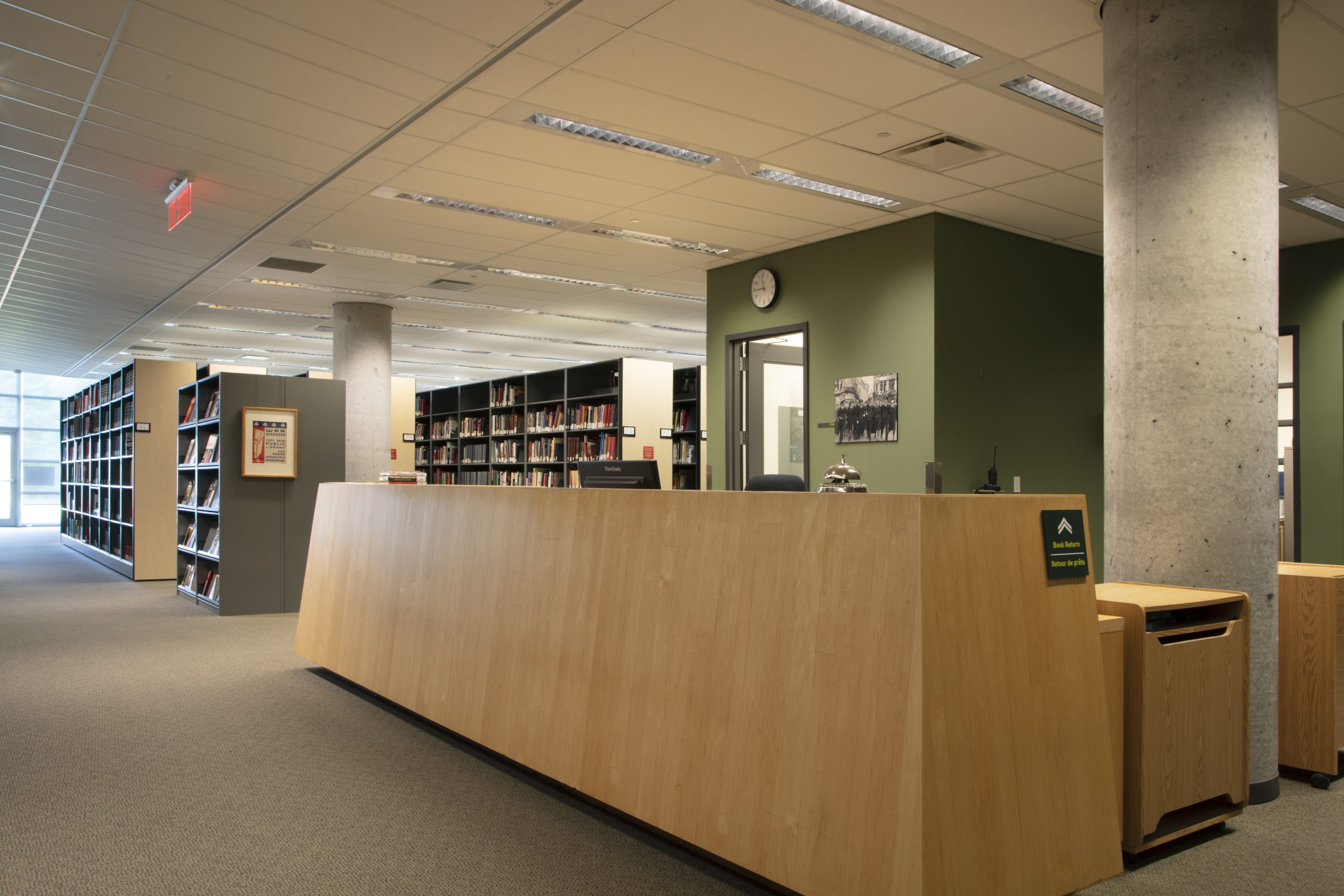 Front desk of library