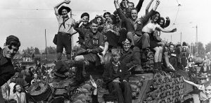 Dutch civilians celebrating liberation